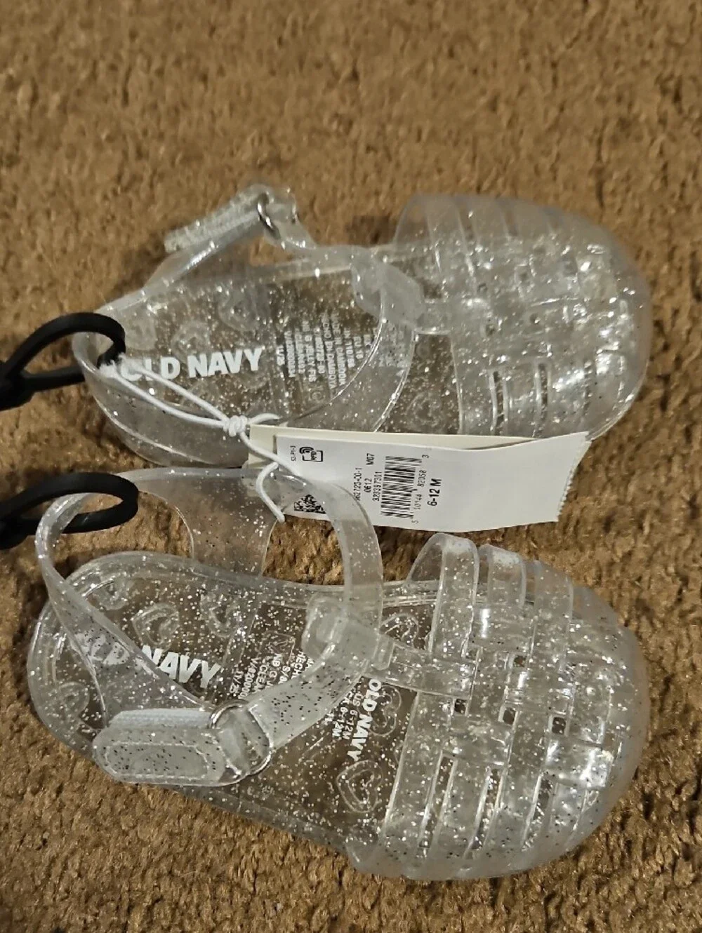 Old Navy Clear Glitter Jelly Sandals
